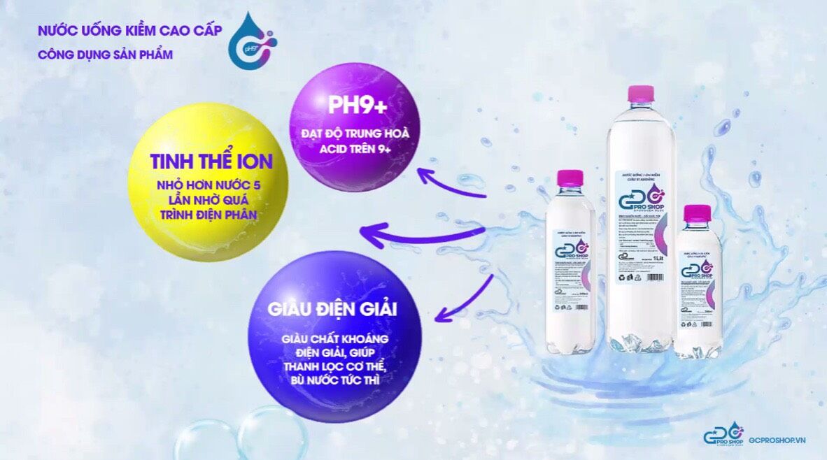 Nước Ion kiềm đóng chai từ GC PRO SHOP